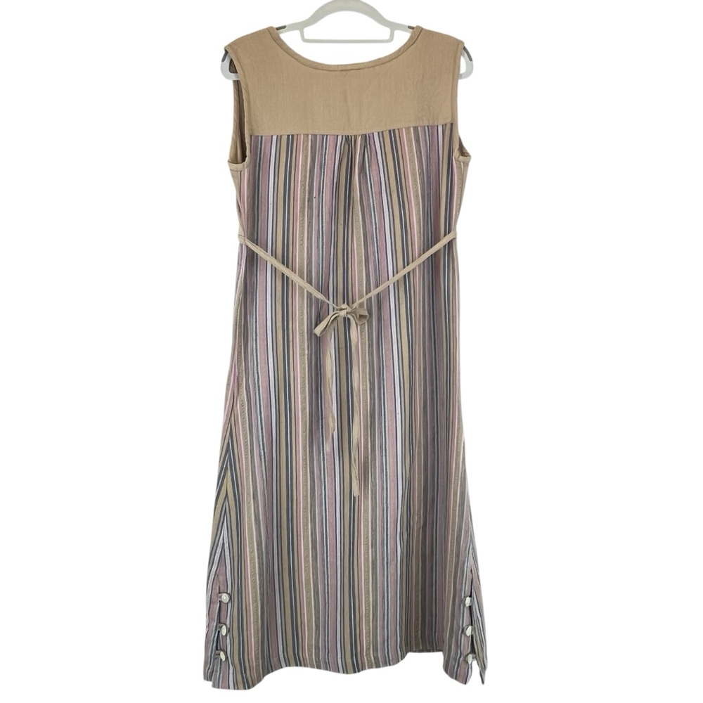 Indigenous One Weave Dress Organic Cotton Artisan-made Striped Earthy Colors M - Picture 2 of 11
